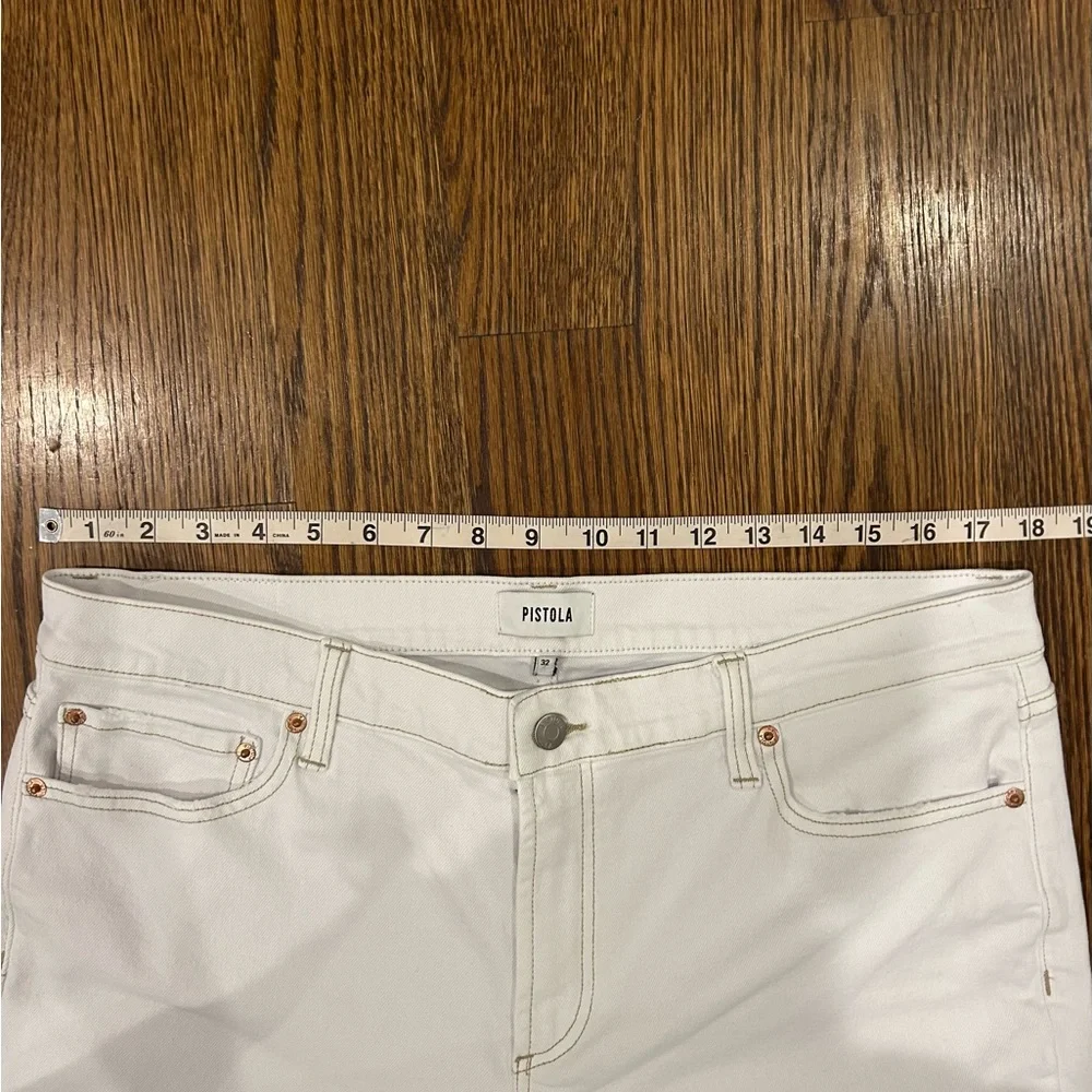 Pistola Charlie High Rise Straight Crop Jeans White Size 32 - Picture 4 of 8